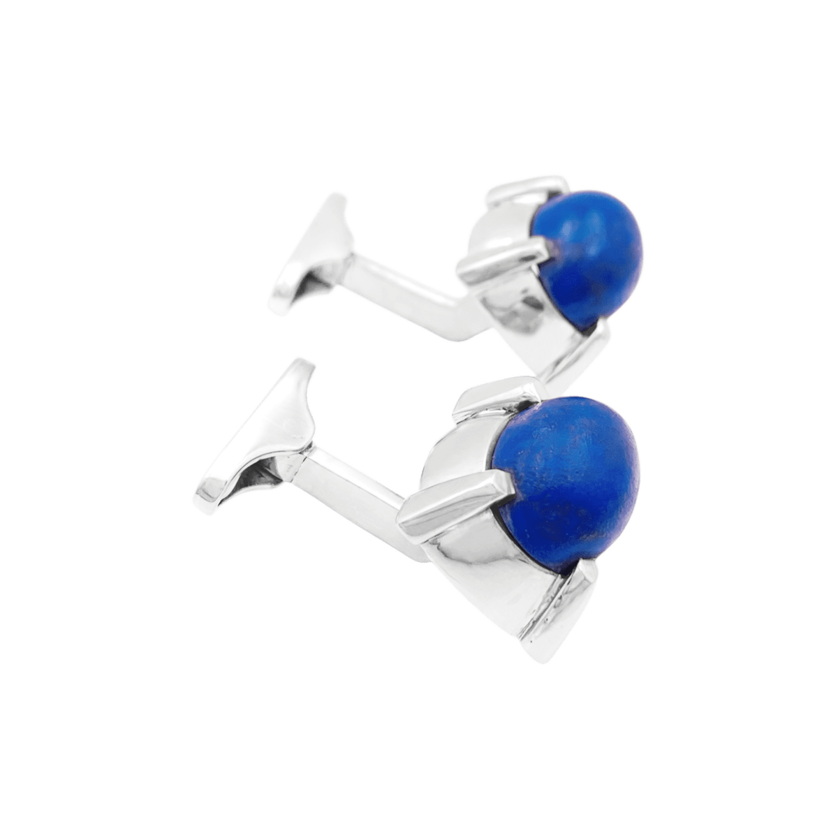 Boutons de manchette or blanc et lapis lazuli - Castafiore