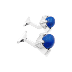 Boutons de manchette or blanc et lapis lazuli - Castafiore