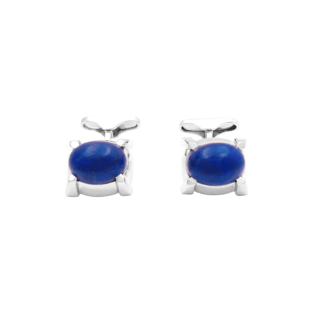 Boutons de manchette or blanc et lapis lazuli - Castafiore