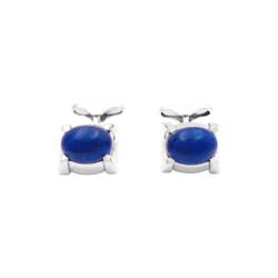 Boutons de manchette or blanc et lapis lazuli - Castafiore