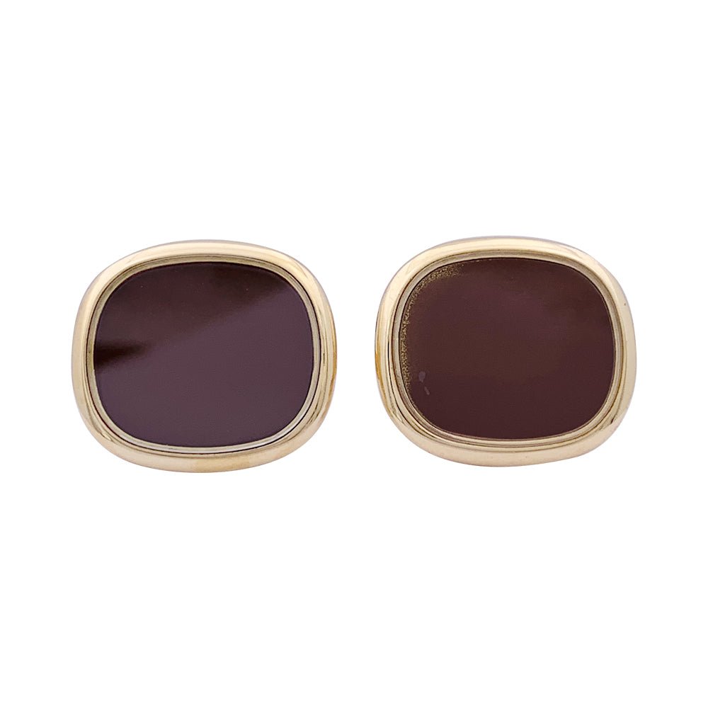 Boutons de manchette Patek Philippe or jaune, laque "Ellipse". - Castafiore