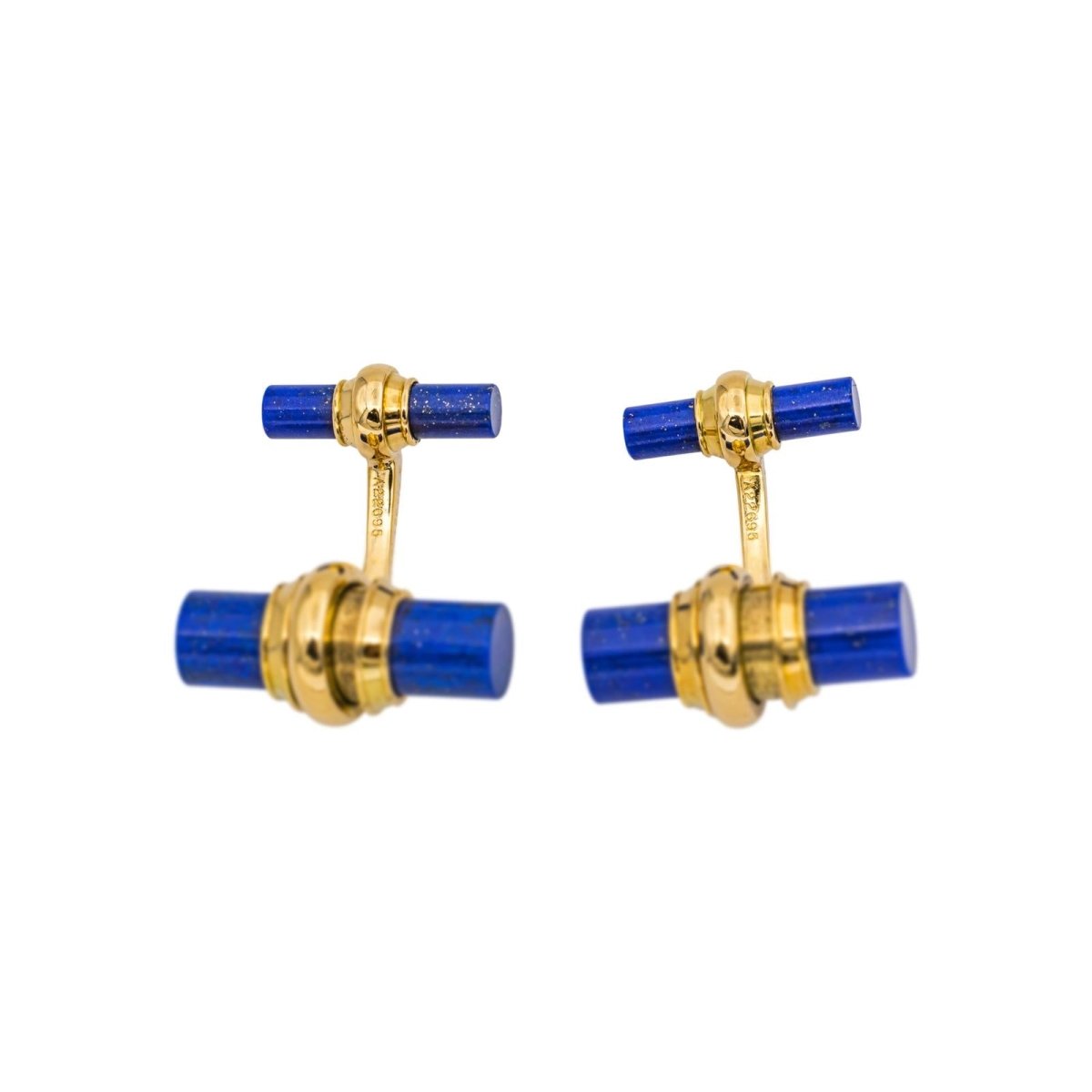 Boutons de manchette PIAGET en or jaune et lapis - lazuli - Castafiore