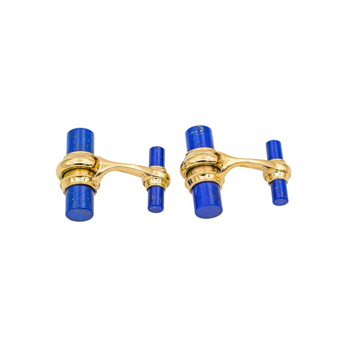 Boutons de manchette PIAGET en or jaune et lapis - lazuli - Castafiore