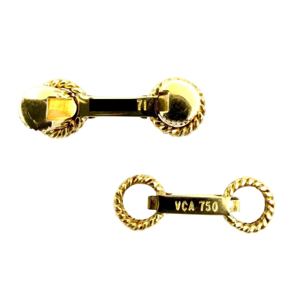 Boutons de manchette VAN CLEEF & ARPELS "Bâtons" en or jaune - Castafiore