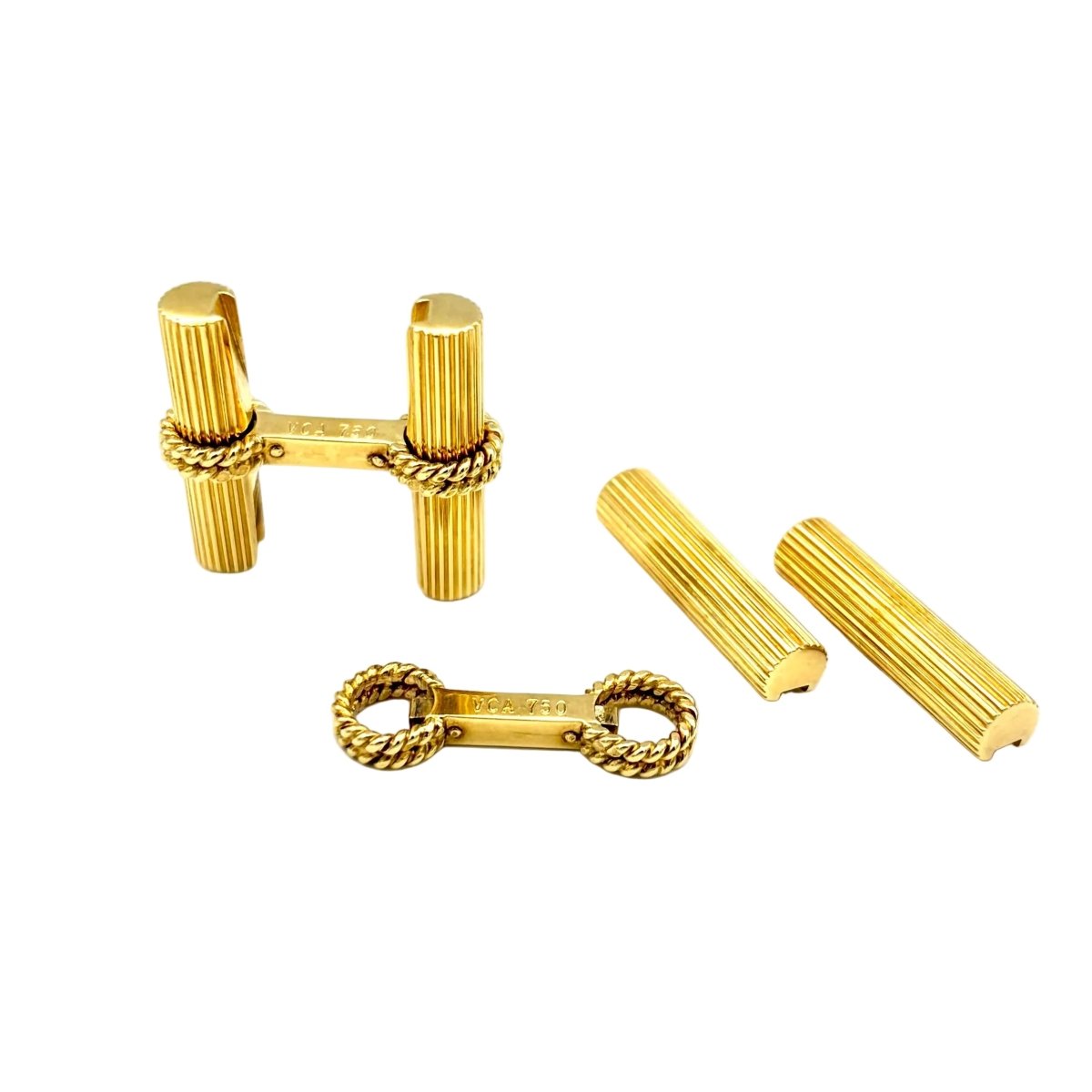 Boutons de manchette VAN CLEEF & ARPELS "Bâtons" en or jaune - Castafiore