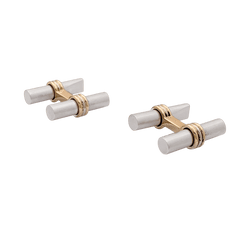 Boutons de manchette VAN CLEEF & ARPELS en or jaune et acier - Castafiore