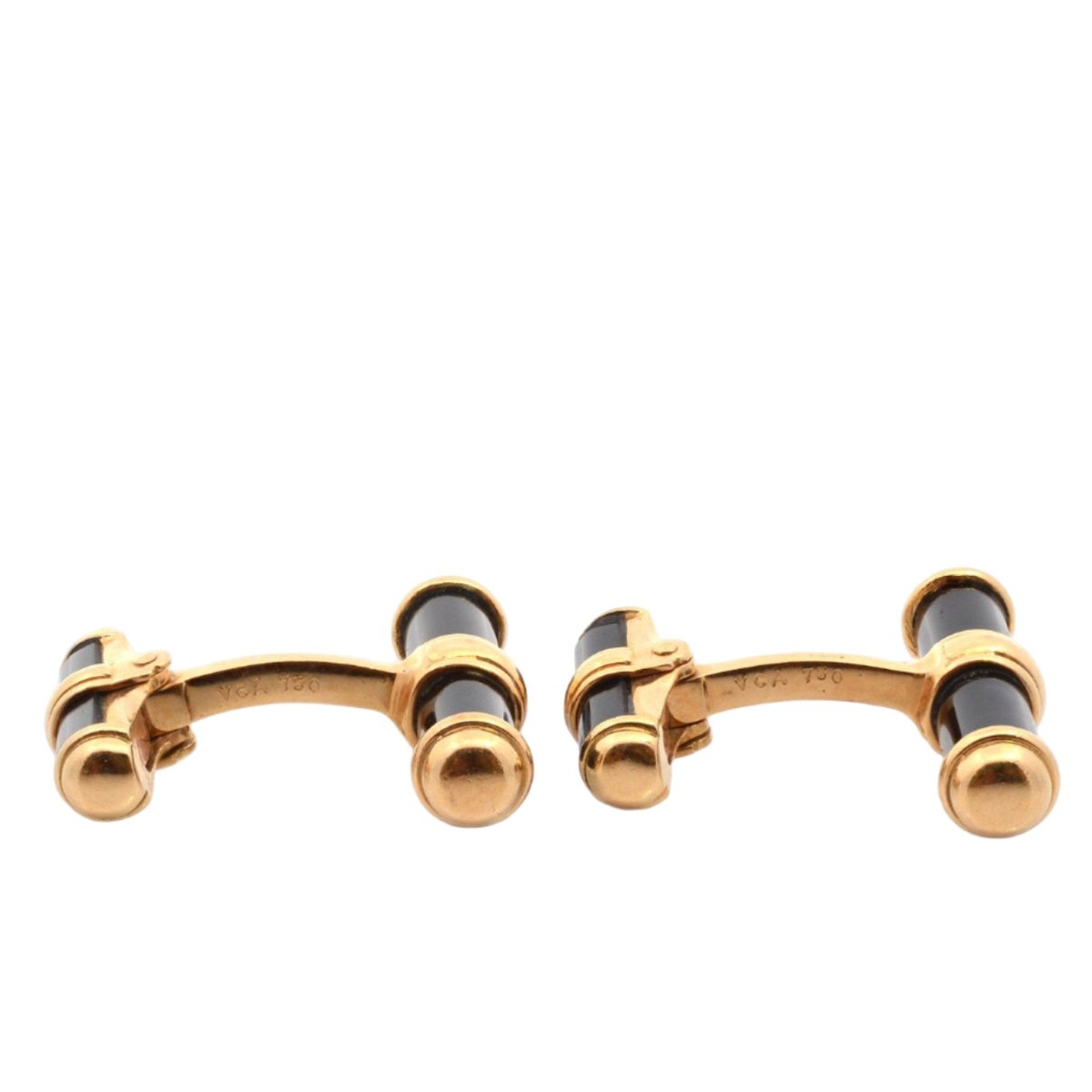 Boutons de manchette VAN CLEEF & ARPELS en or jaune et onyx - Castafiore