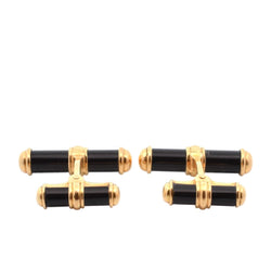 Boutons de manchette VAN CLEEF & ARPELS en or jaune et onyx - Castafiore