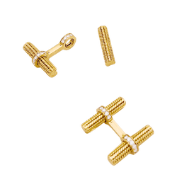 Boutons de manchette VAN CLEEF ET ARPELS. en or jaune et diamants - Castafiore