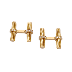 Boutons de manchette VAN CLEEF ET ARPELS. en or jaune et diamants - Castafiore