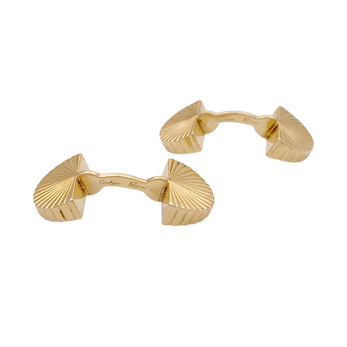 Boutons de manchette vintage CARTIER , "Eventail", en or jaune - Castafiore