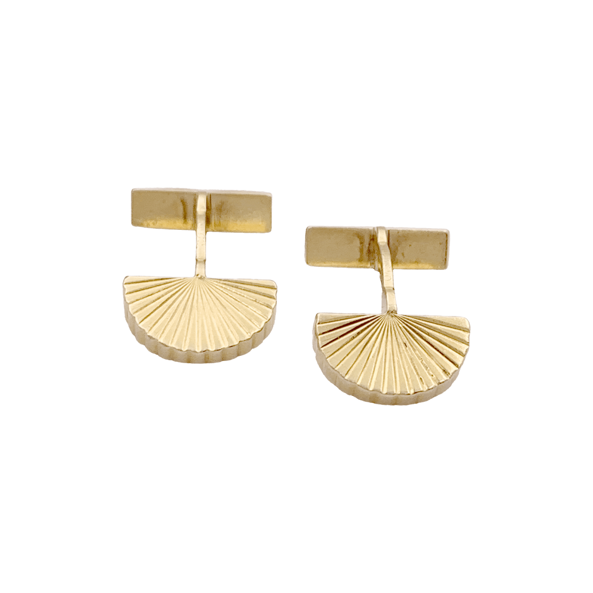 Boutons de manchette vintage CARTIER , "Eventail", en or jaune - Castafiore
