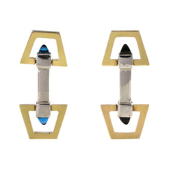 Boutons de manchettes ART DÉCO en argent et vermeil - Castafiore