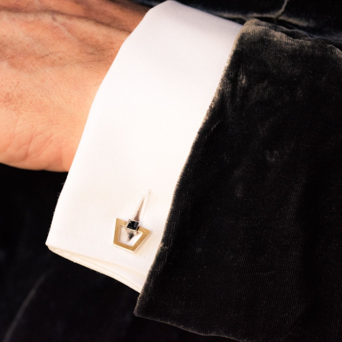 Boutons de manchettes ART DÉCO en argent et vermeil - Castafiore