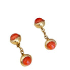 Boutons de manchettes CARTIER en or jaune et corail - Castafiore