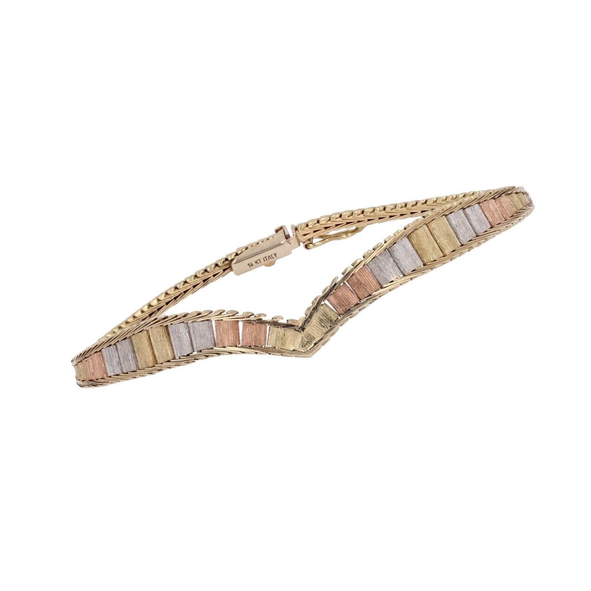 Bracelet 3 ors maille en or jaune, or rose et or gris - Castafiore