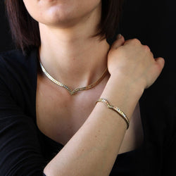 Bracelet 3 ors maille en or jaune, or rose et or gris - Castafiore