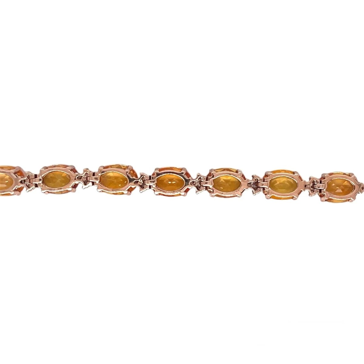 Bracelet à maillons en or rose avec diamant Padparadsha naturel de 16 CTW - Castafiore