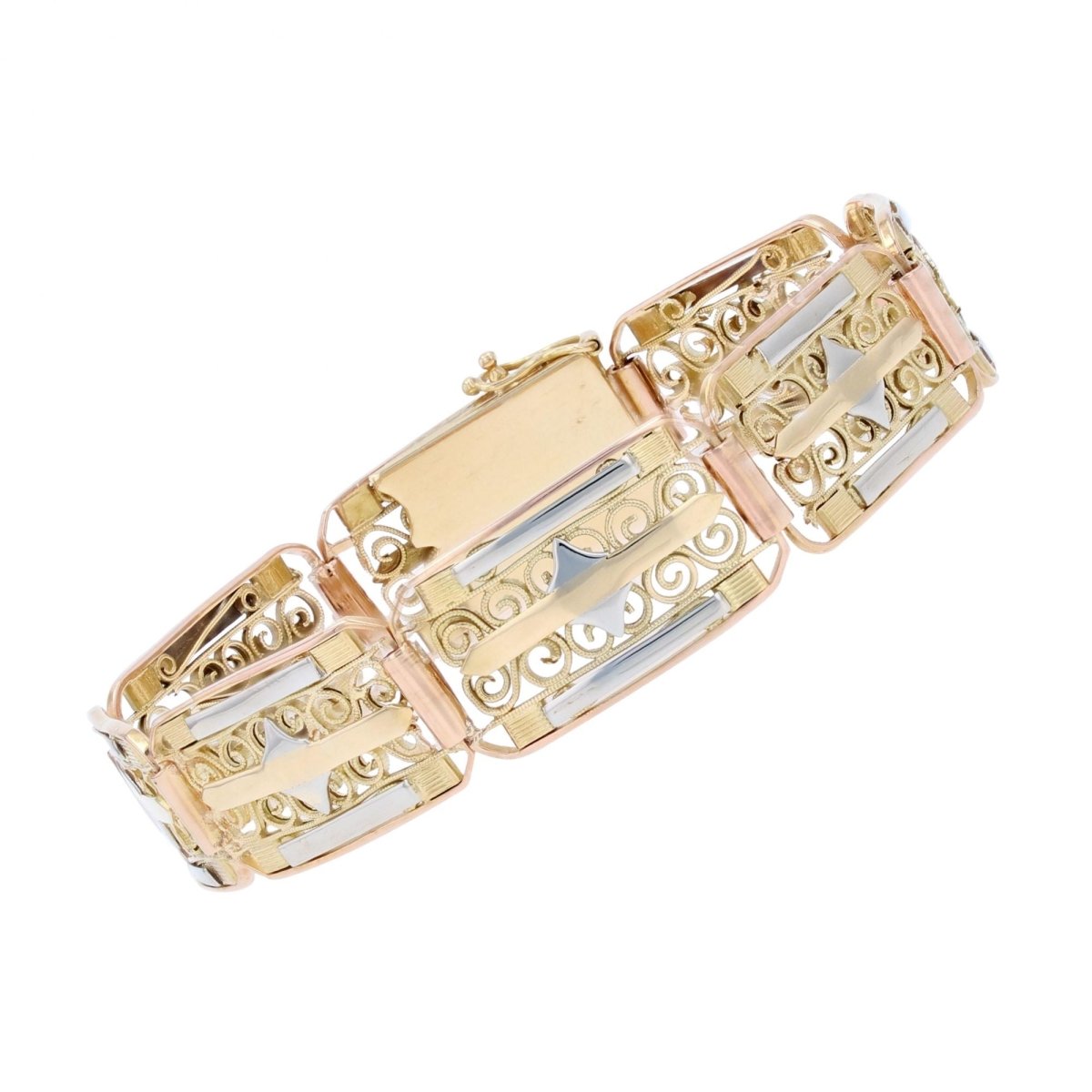 Bracelet ancien Art déco 3 ors - Castafiore