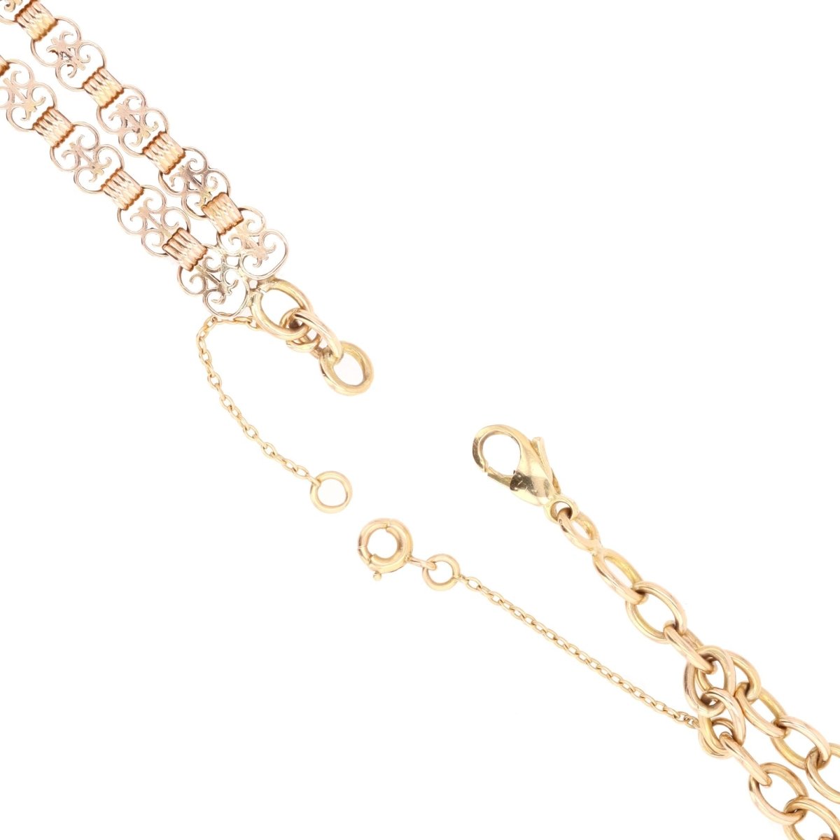 Bracelet ancien double rangs en or rose - Castafiore