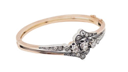 Bracelet ancien du XIX ème siècle en or rose et argent serti de diamants - Castafiore