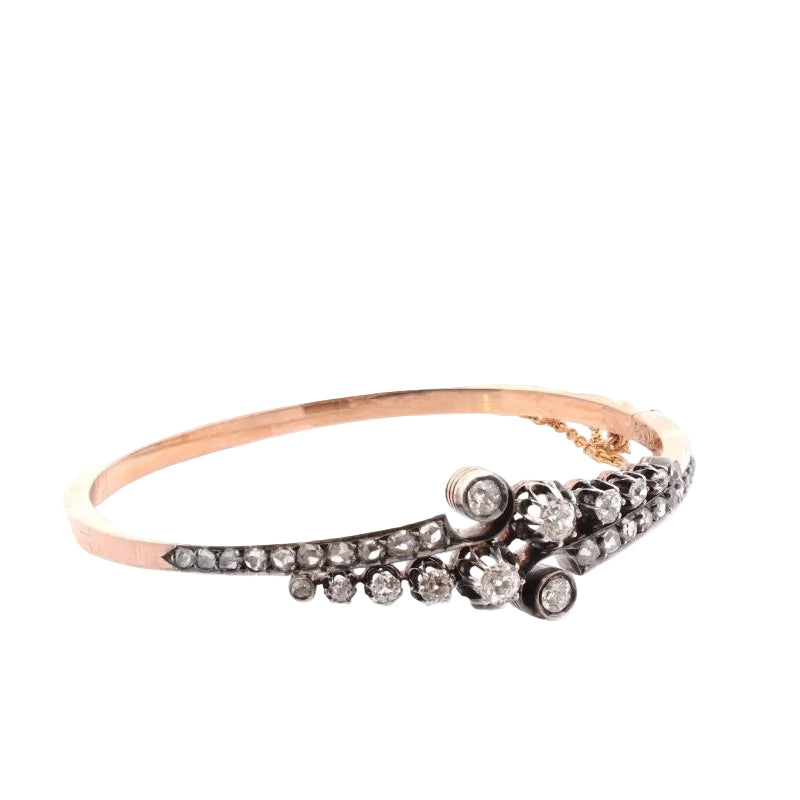 Bracelet ancien en or et argent - Castafiore