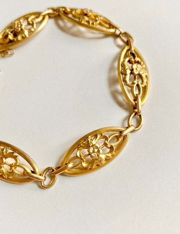 Bracelet ancien en or jaune 18k - Castafiore
