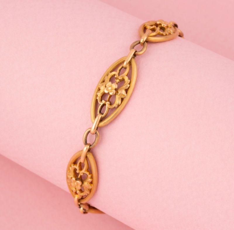Bracelet ancien en or jaune 18k