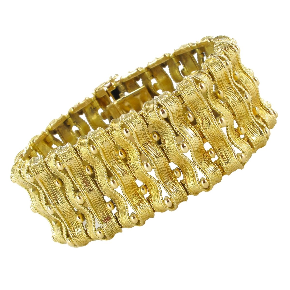 Bracelet ancien en or jaune articulé - Castafiore