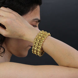 Bracelet ancien en or jaune articulé - Castafiore