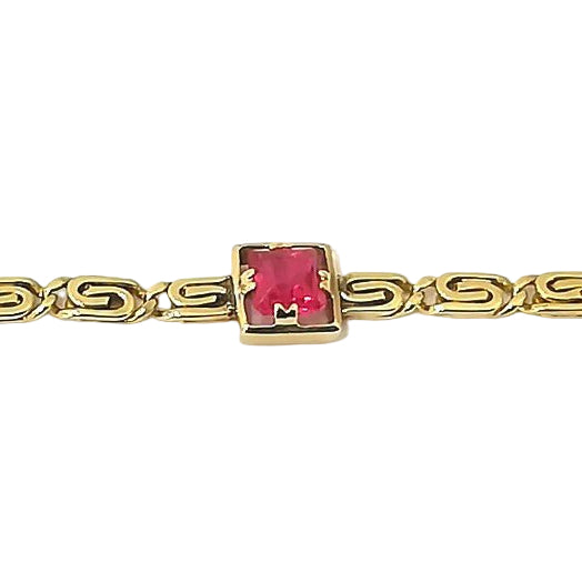 Bracelet Ancien en or jaune et spinelles - Castafiore