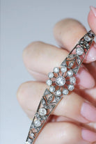 Bracelet ancien en or rose, argent, et diamants - Castafiore
