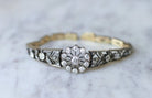 Bracelet ancien en or rose, argent, et diamants - Castafiore