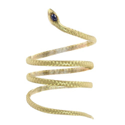Bracelet ancien en or serpent et saphir cabochon - Castafiore