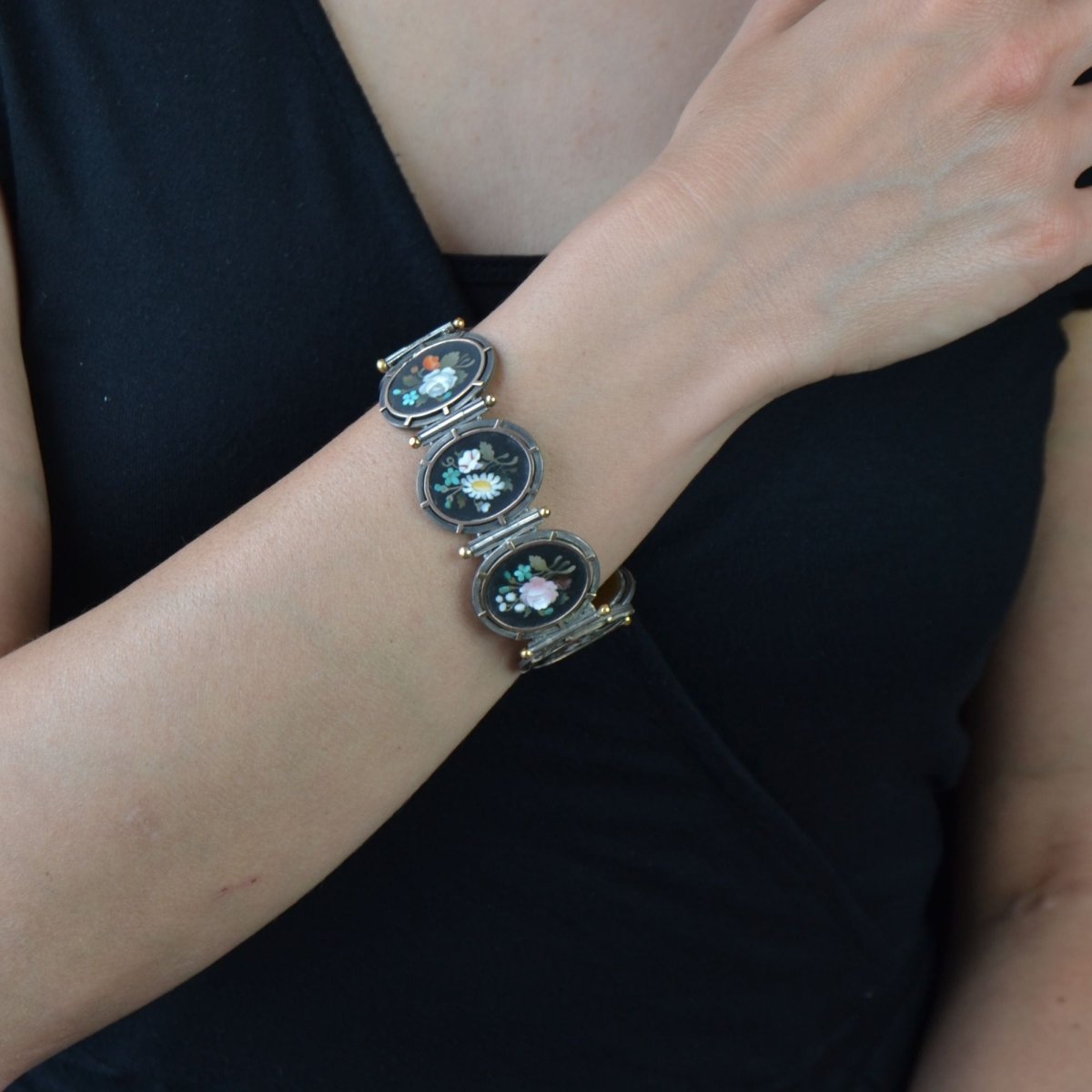 Bracelet ancien micromosaiques - Castafiore