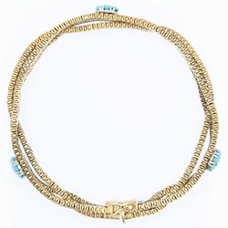 Bracelet ancien or et fleurs de turquoises et diamants - Castafiore
