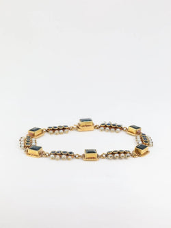 Bracelet ancien or jaune saphirs perles fines - Castafiore