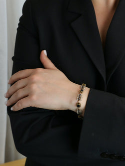 Bracelet ancien or jaune saphirs perles fines - Castafiore