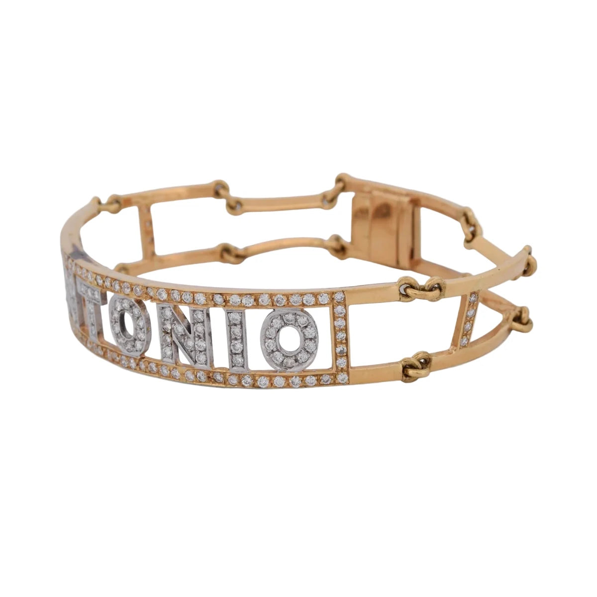 Bracelet "Antonio" en or blanc, or jaune et diamants - Castafiore