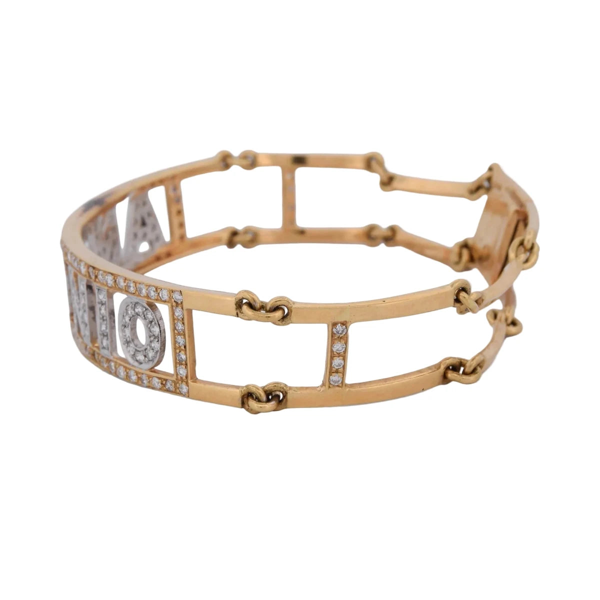 Bracelet "Antonio" en or blanc, or jaune et diamants - Castafiore