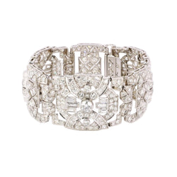 Bracelet ART DÉCO Articulé en platine et or jaune avec diamants - Castafiore