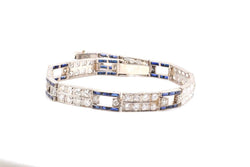 Bracelet Art déco diamants et saphirs syntétiques - Castafiore