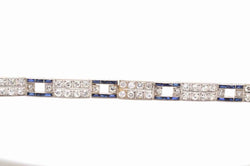 Bracelet Art déco diamants et saphirs syntétiques - Castafiore