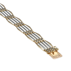 Bracelet Art Déco en or 18K (jaune & gris) – Années 1930 – 20,80 g - Castafiore