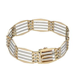 Bracelet Art Déco en or 18K (jaune & gris) – Années 1930 – 20,80 g - Castafiore