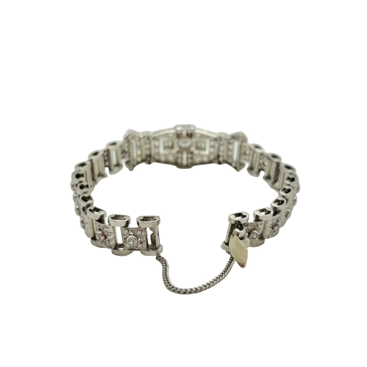 Bracelet Art Déco en or blanc et diamants - Castafiore
