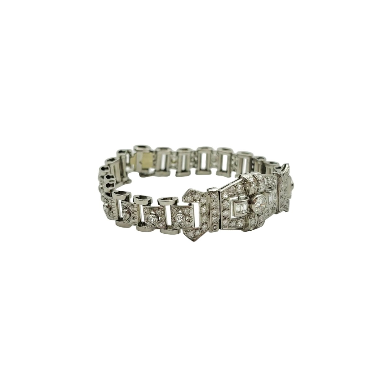 Bracelet Art Déco en or blanc et diamants - Castafiore