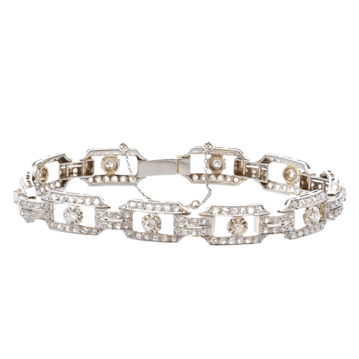 Bracelet Art déco en or blanc et diamants - Castafiore