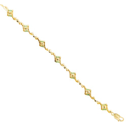 Bracelet Art Deco en or jaune, platine, perles, émeraudes et diamants - Castafiore