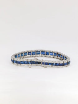 Bracelet Art - Déco en or, platine, saphirs et diamants - Castafiore
